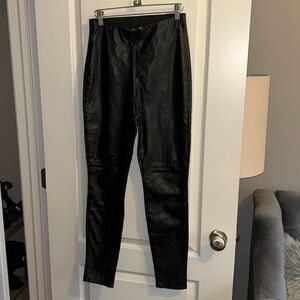 H&M black faux leather leggings